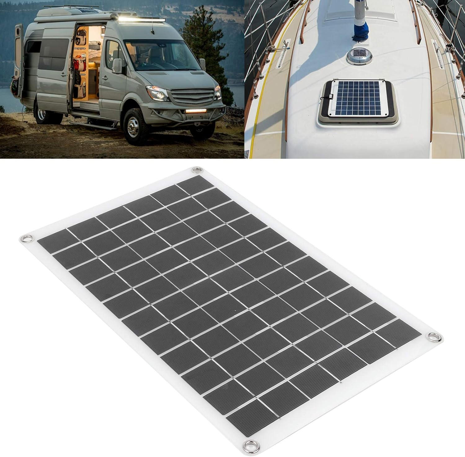 Portable Solar Panel,Portable Solar Cell Panel 100W Monocrystalline 12/24V USB Output for Car Trailers Yacht Pack of 2