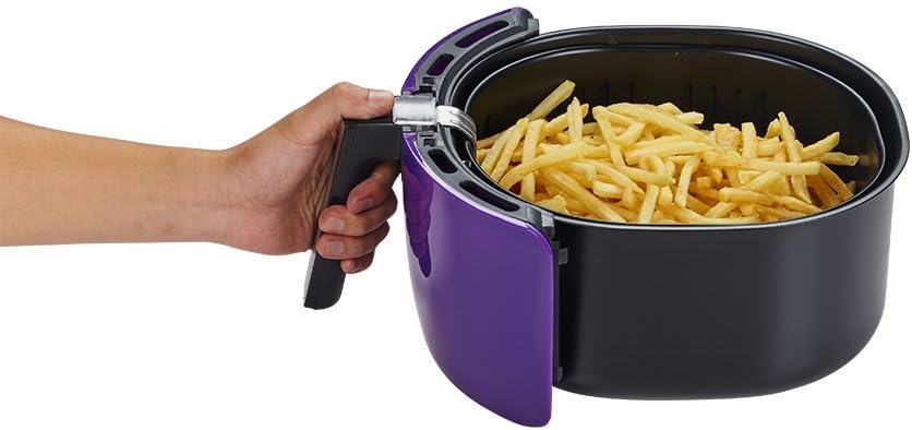 GoWISE USA 5.8-Quart Programmable 8-in-1 Air Fryer XL + Recipe Book (Plum)