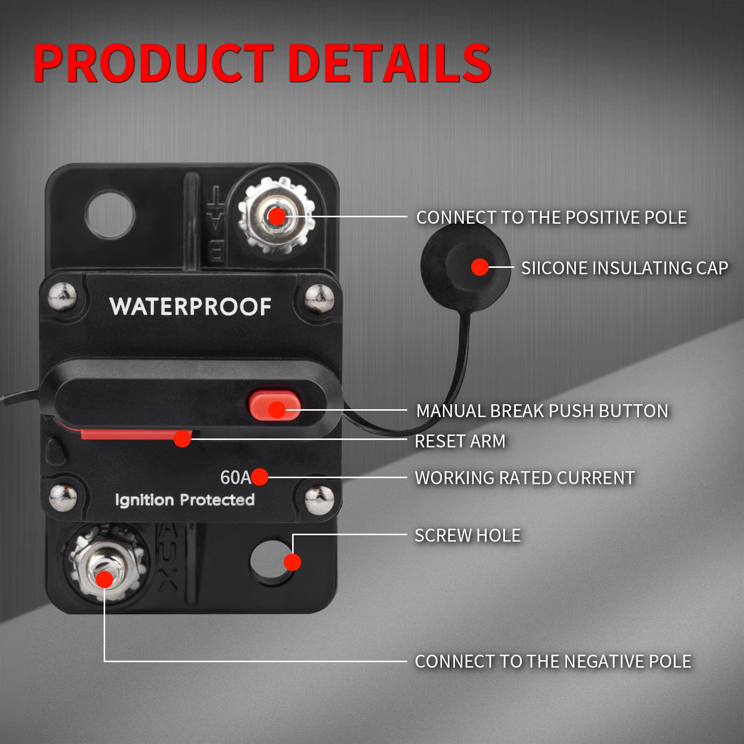 DaierTek 100 Amp Circuit Breaker 12V - 48V