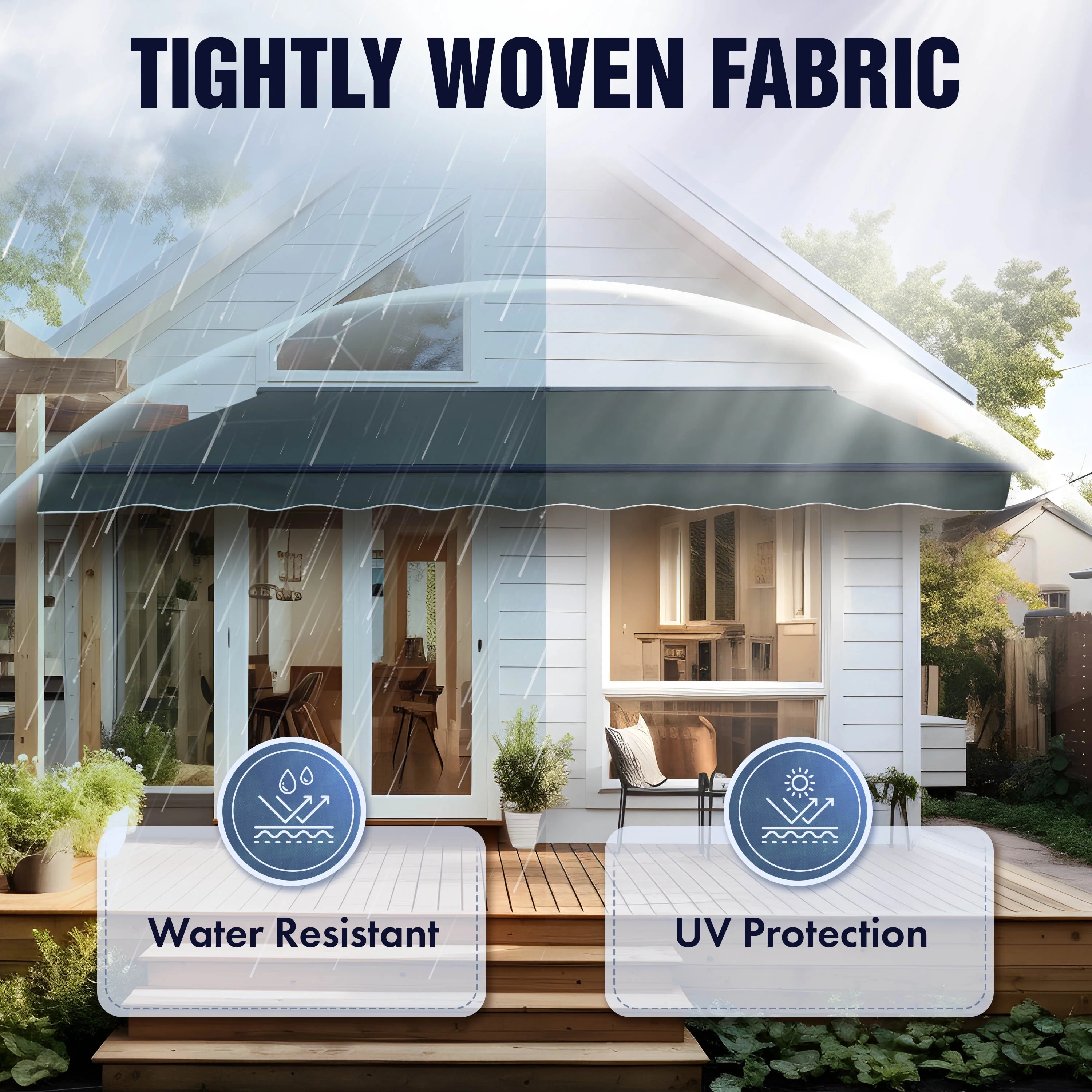 ALEKO 13' x 10'  Sand Retractable Patio Awning Canopy