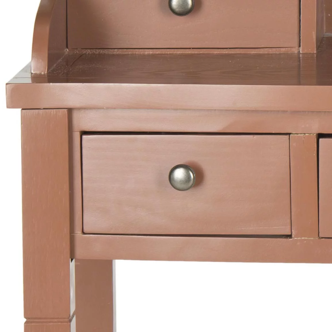 SAFAVIEH Landon Solid Contemporary 5 Drawer Writing Desk, Henna Brown
