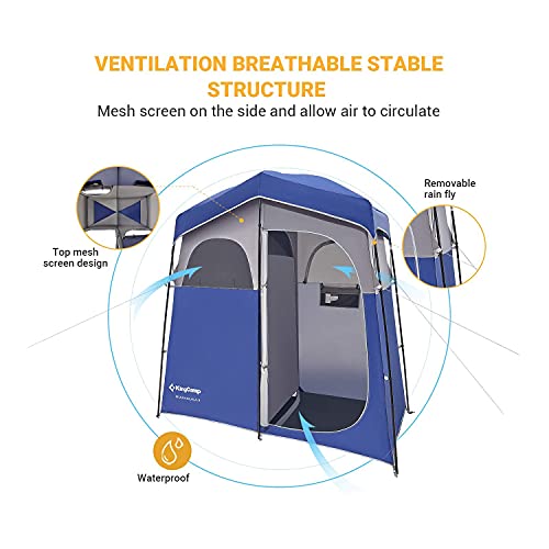 KingCamp Shower Tent, Portable Privacy Tent Outdoor Camping 1/2 Room Toilet Tents with Shower Bag & Dressing Room for Travel Beach Tailgate