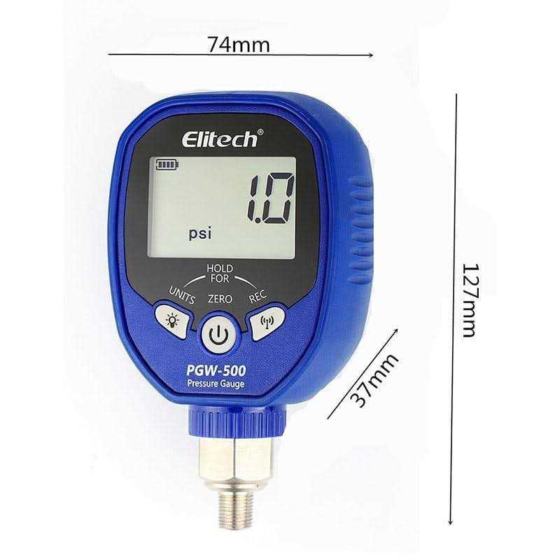 Elitech Pgw-500 Wireless Digital Pressure Gauge HVAC 87 Refrigerants - Shop Hardware Tools Online Store