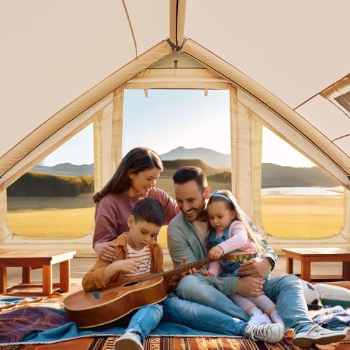 Inflatable Tents for Camping, Blow Up Tent with Hand Pump, Easy Setup Inflatable Hot Tent with Stove Jack