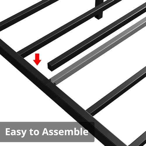LIKIMIO King Bed Frame with Storage Headboard, Platform Bed with Drawers and Charging Station, No Box Spring Needed, Easy Assembly, Vintage Brown