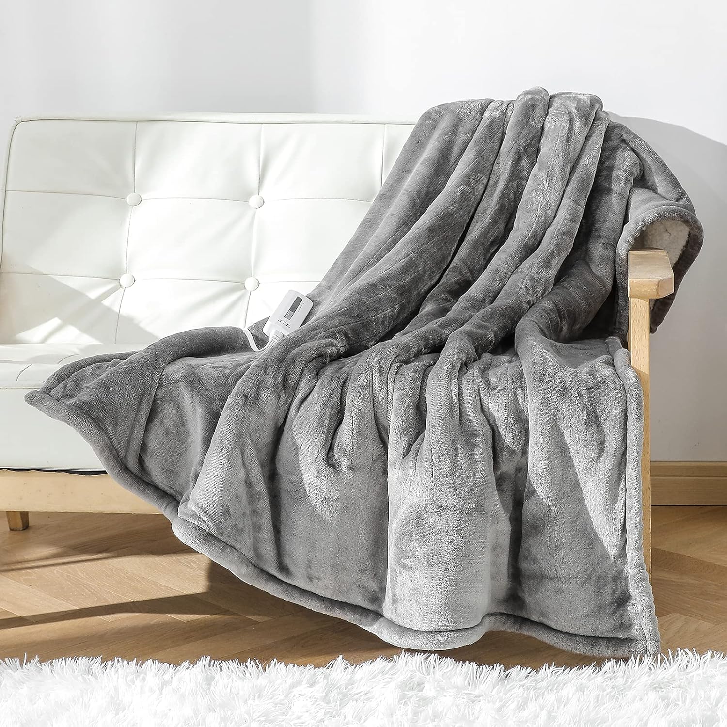 Electric Blanket Heated Throw 5 Heating Levels 3 Hours Auto Off for Home Office Use Heating Warming Blanket with ETL Certificated 50x60 inches