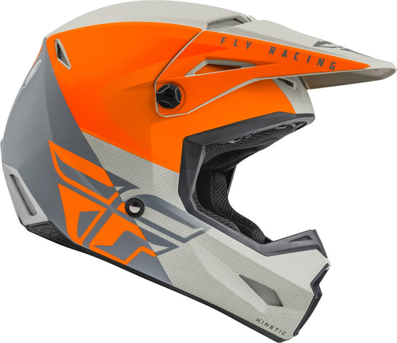 Fly Racing Kinetic Straight Edge Helmet Medium Matte Orange/Grey