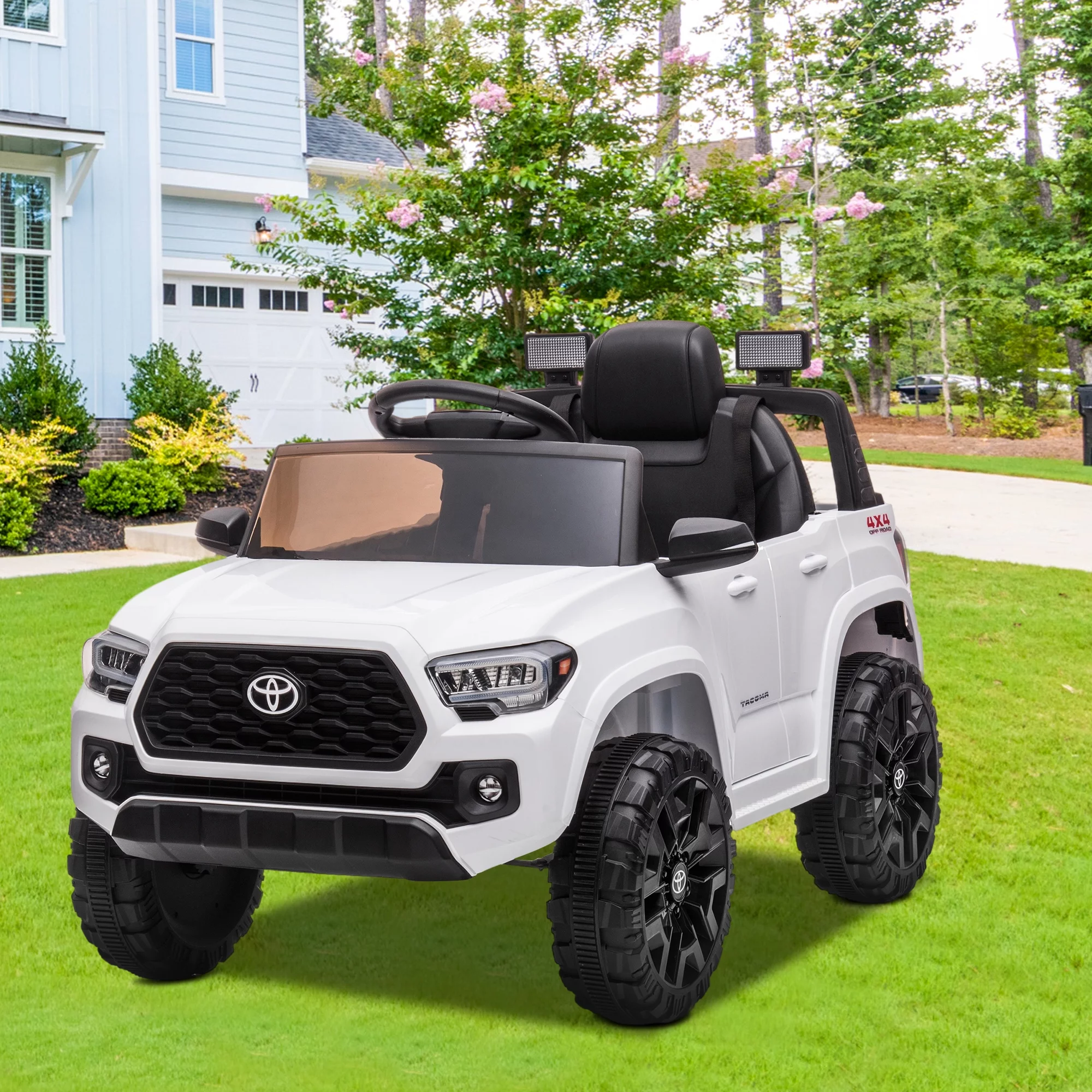 Licensed Toyota Tacoma Electric Ride on Vehicle for Kids, 12V Powered Ride on Car Toys with Remote Control, LED Lights, MP3 Player, Gray