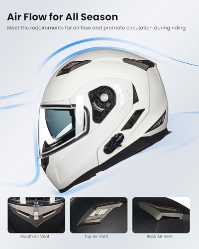ILM Bluetooth Integrated Modular Flip up Full Face Motorcycle Helmet Sun Shield Mp3 Intercom Model 953/953 PRO