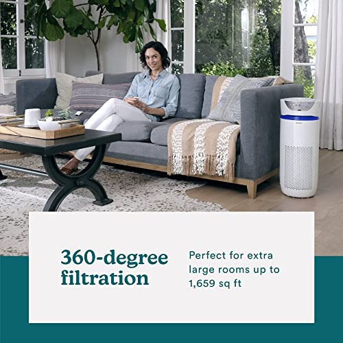 Homedics 5-in-1 UV-C Air Purifier - 360-Degree HEPA Filter for 1,659 Sq Ft, Extra Large Air Purifiers for Bedroom and Home, Essential Oil Pads