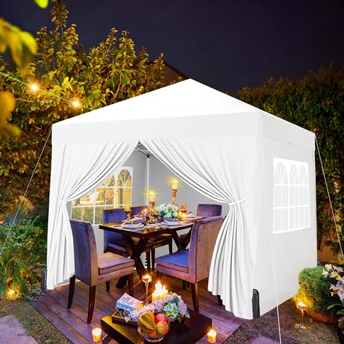 Yaheetech 10x10 Pop Up Canopy with 4 Removable Sidewalls, Portable Enclosed Instant Tent, Waterproof Outdoor Tent, Beach Sun Shelter with 4 Sandbags