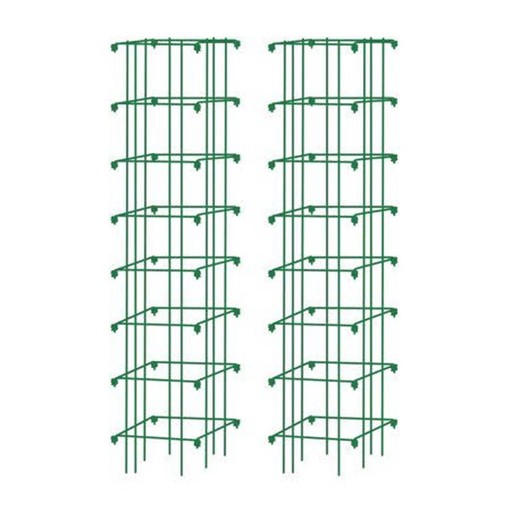 Gardener&s Supply Company Square Heavy Gauge Extra Tall Tomato Cage, Set of 2, Green