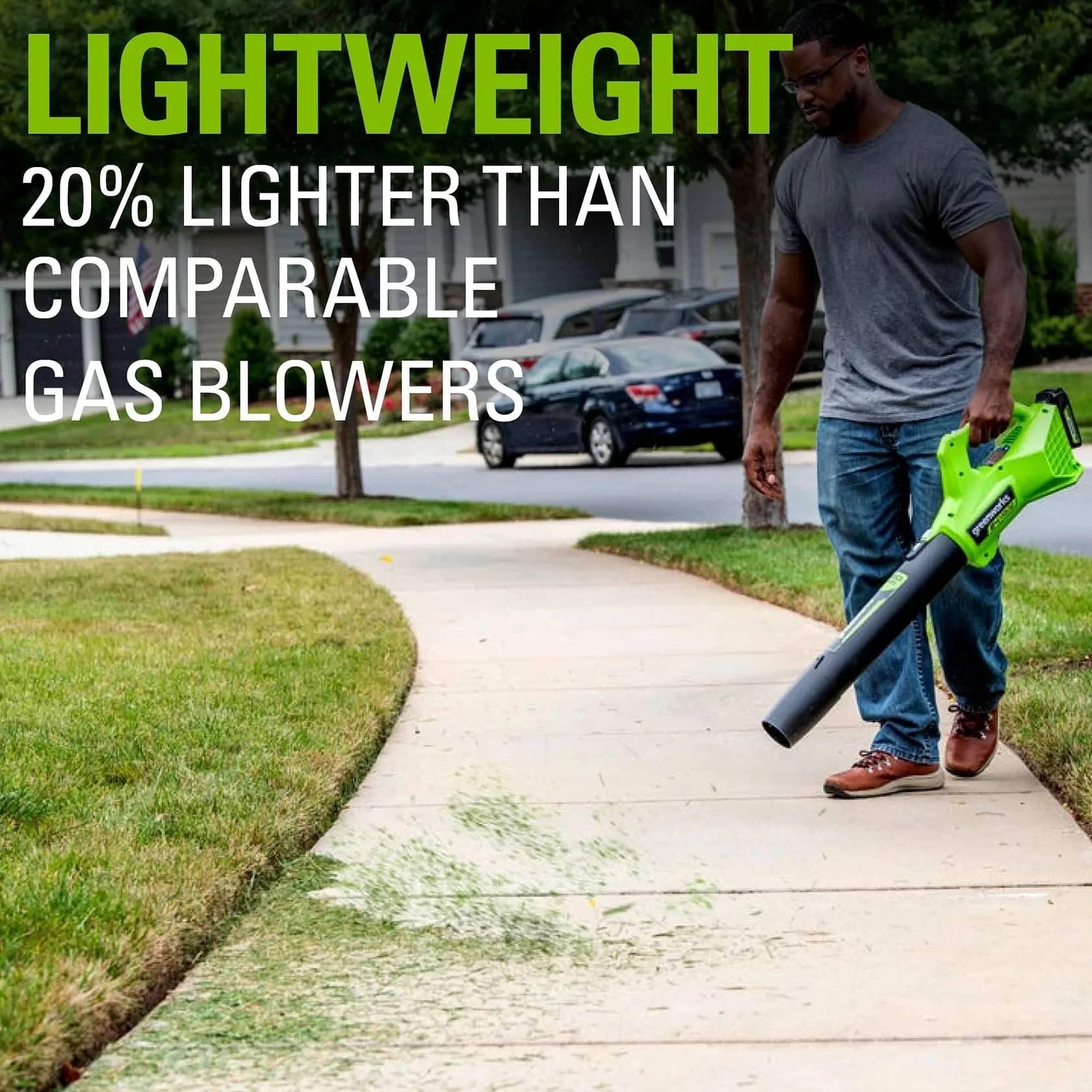 Greenworks 24V Cordless Axial Blower (90 Mph / 320 Cfm) with 2Ah USB Battery & Charger 2415702
