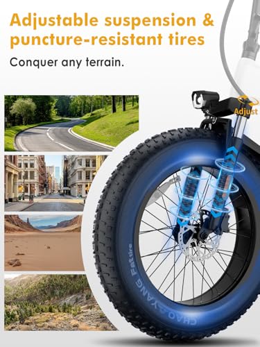 Electric Bike for Adults,1500W Peak Motor,60Miles 28/30MPH,20" Fat Tire All-Terrain Foldable Ebike