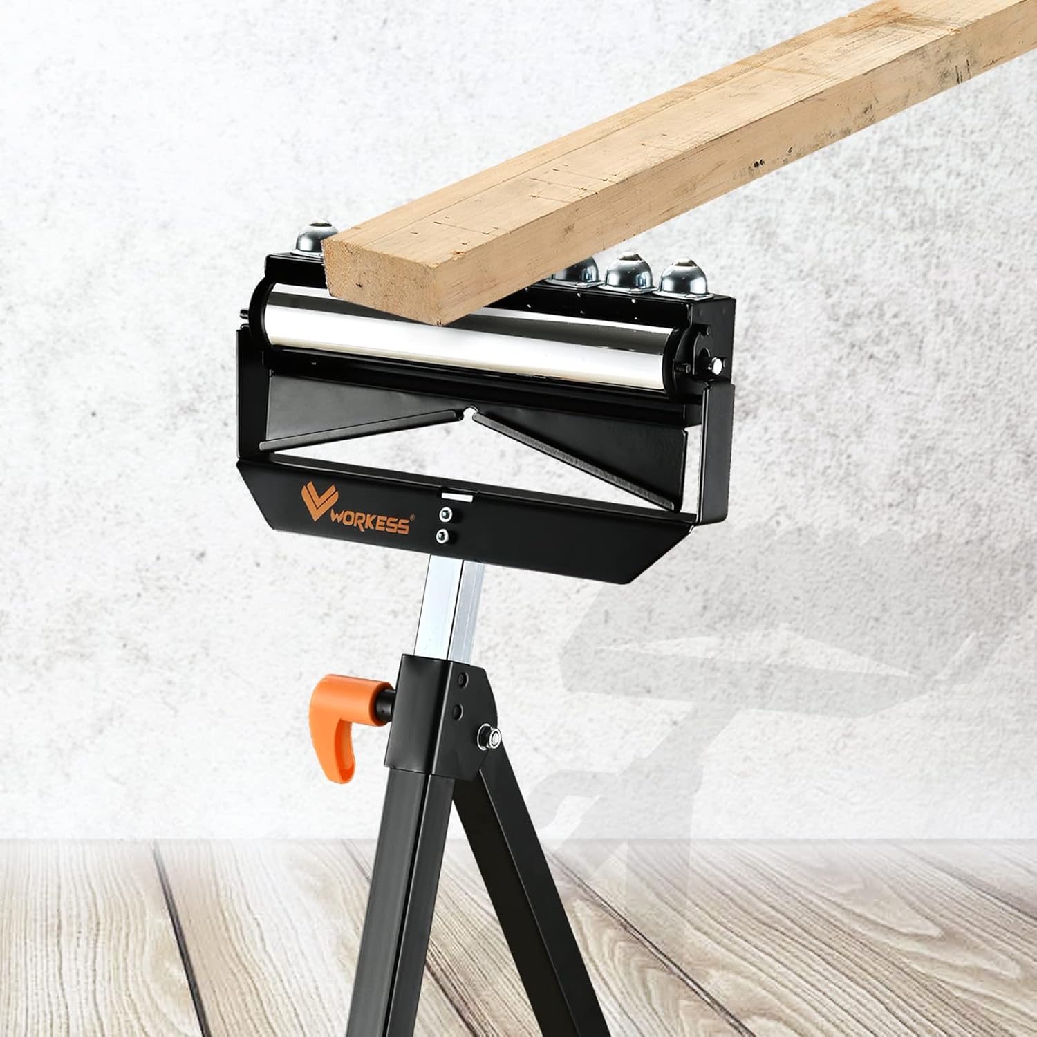 WORKESS Roller Support Stand,WK-RS010 132 Lbs Load Capacity,Adjustable Height (27 - 43) Single Roller Stands for Woodworking Pack of 2