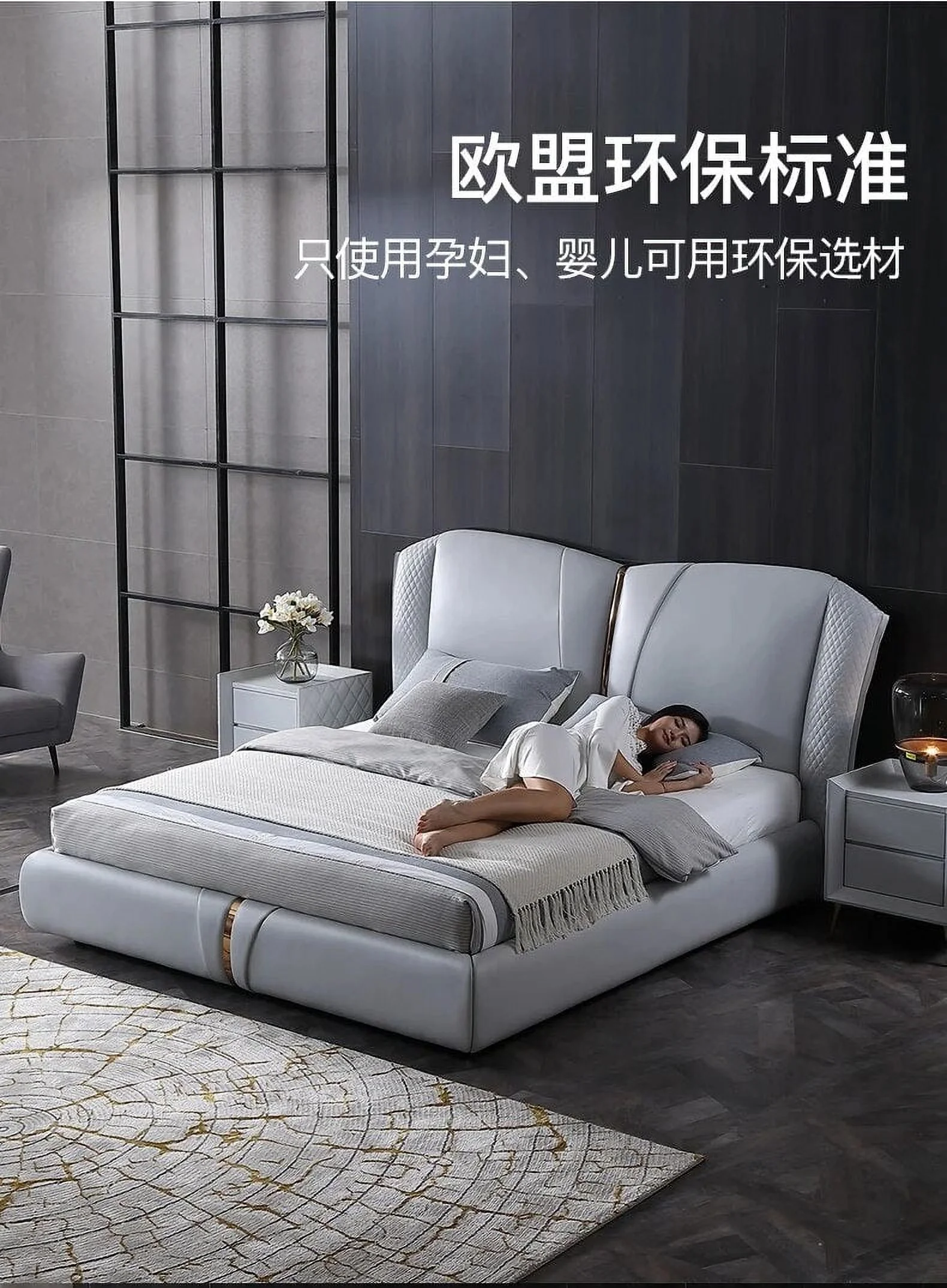 Real Genuine cow leather bed Soft Beds Bedroom camas lit muebles de dormitorio yatak mobilya quarto unique designer furniture