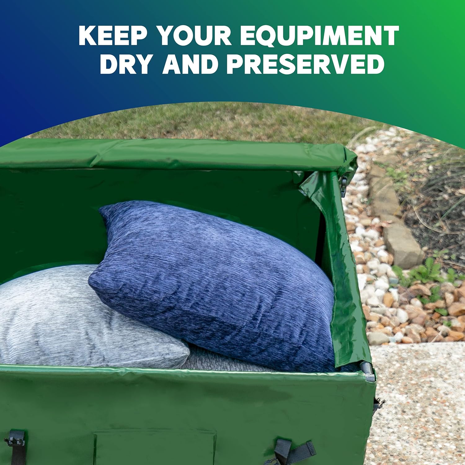 YardStash Outdoor Storage Box (Waterproof) - Heavy Duty, Portable, All Weather Tarpaulin Deck Box - Protects from Rain, Wind, Sun & Snow