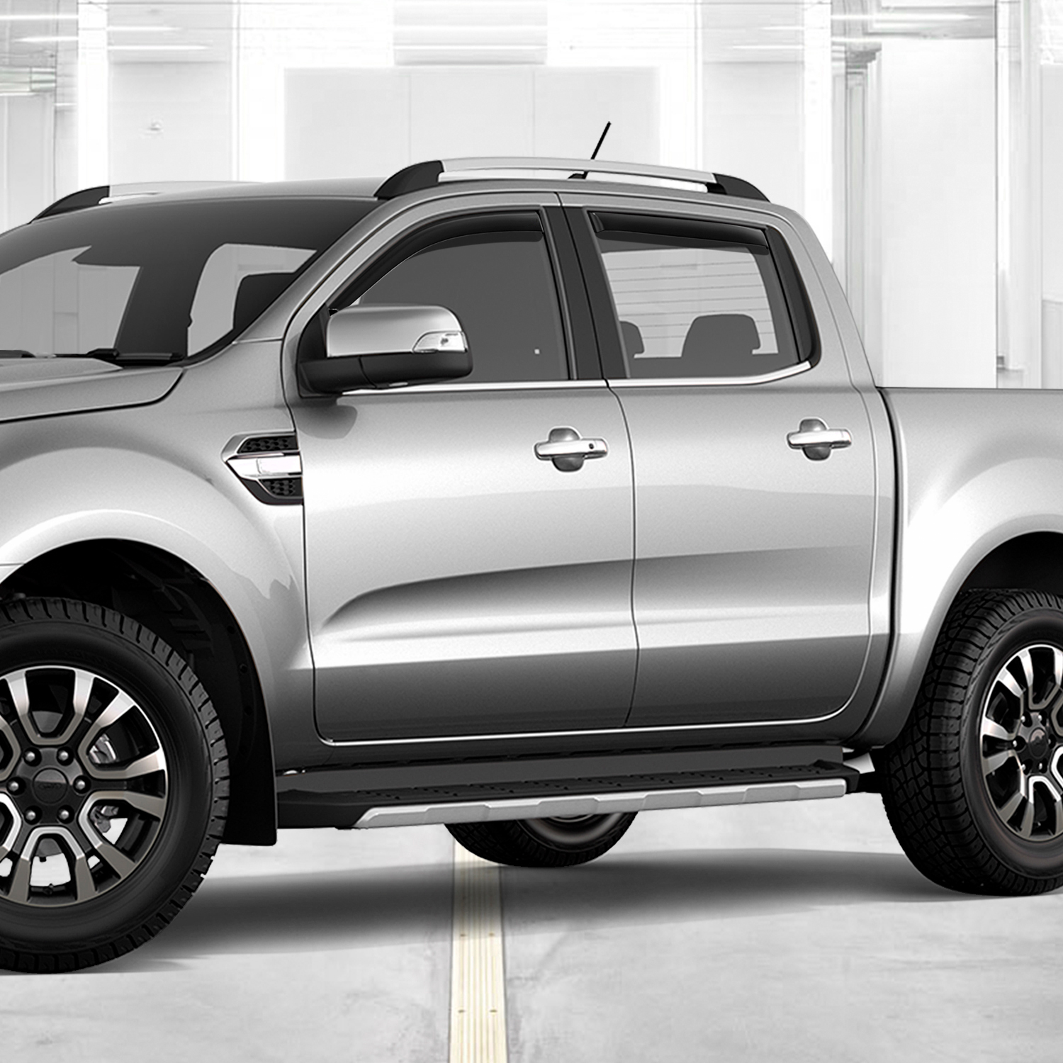 CLIM ART in-Channel Incredibly Durable Rain Guards for Ford Ranger 2019-2023 SuperCrew, Original Window Deflectors, Vent Deflector