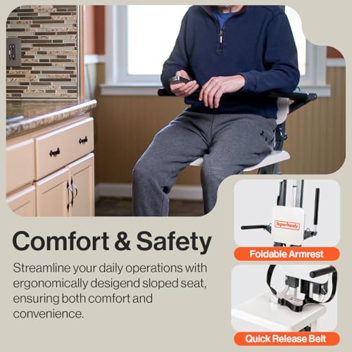 SuperHandy GoRise Electric Floor to Stand Lift – 500 Lbs Capacity, Standing Assistance, Portable, Adjustable, Ergonomic, Easy Storage