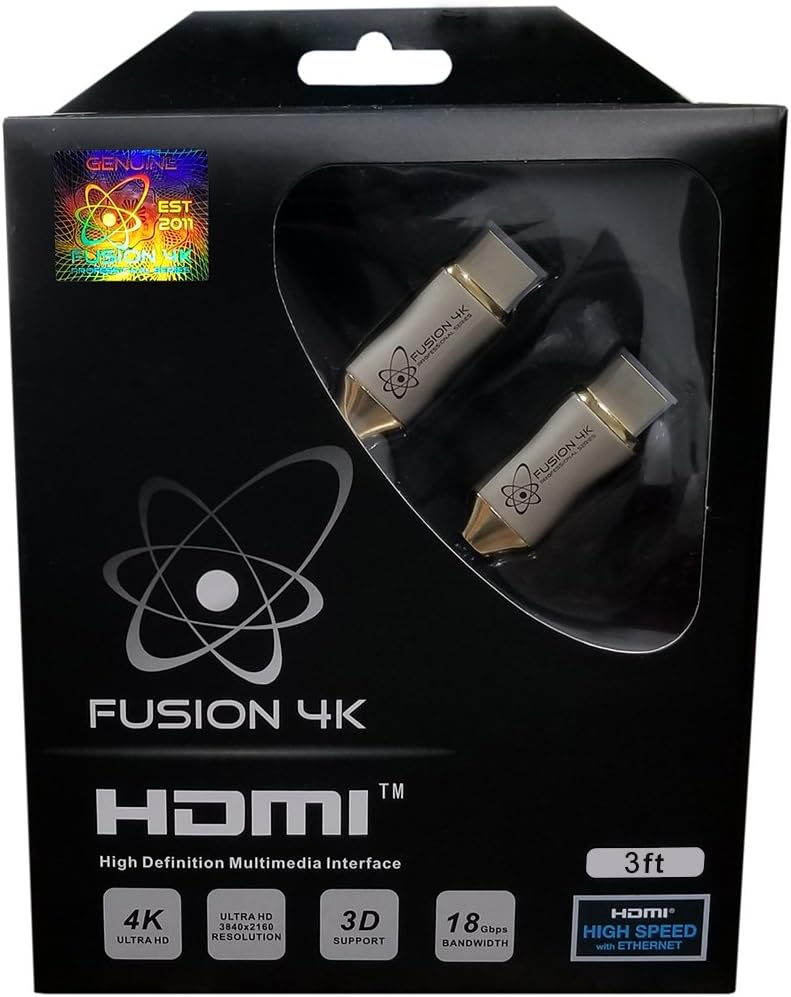 Fusion4K High Speed 4K HDMI Cable (4K @ 60Hz) - Professional Series (20 Feet)