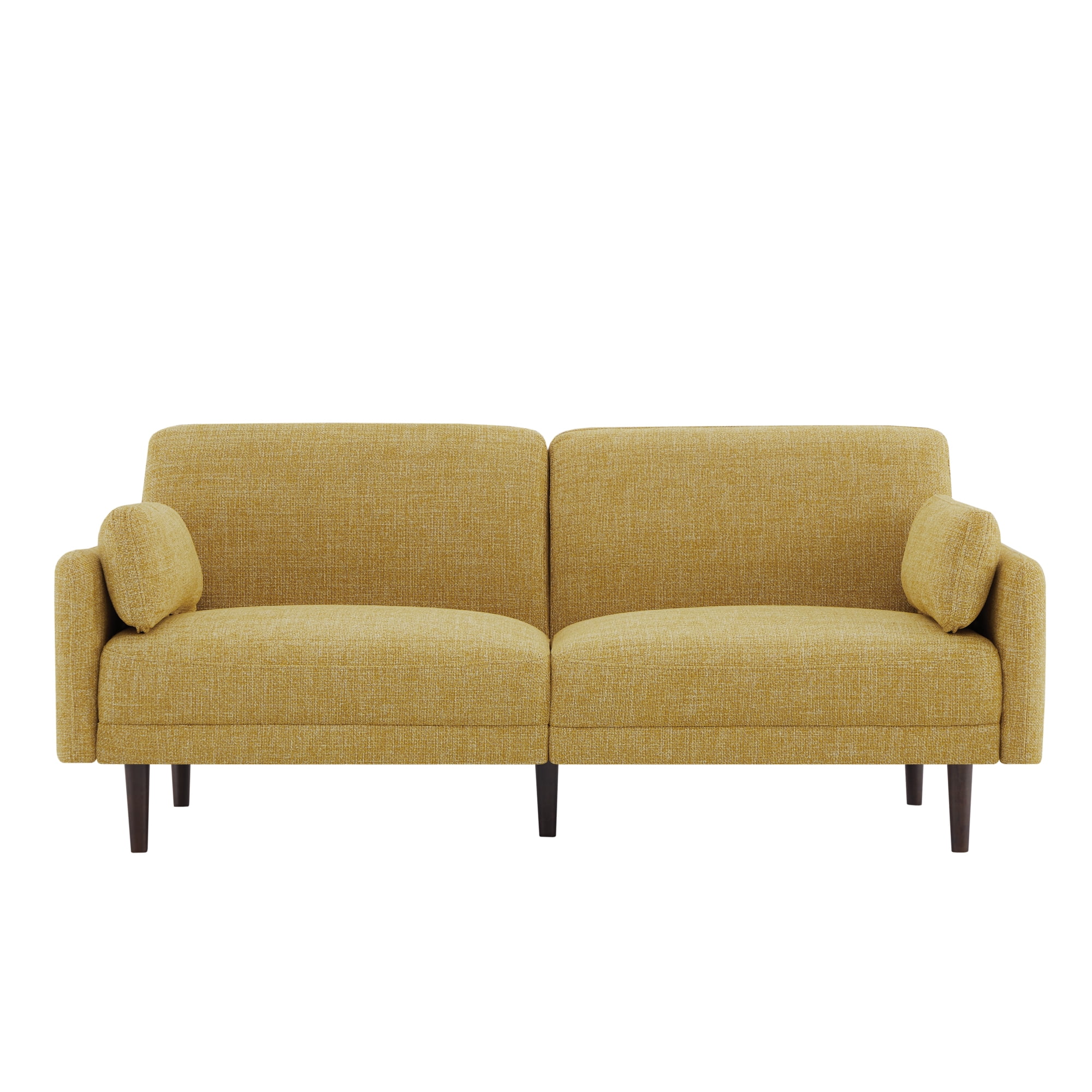 CHITA Mid-Century Modern Sofa, Fabric Couch for Living Room with Solid Wood Leg, 73''W, Mustard Yellow