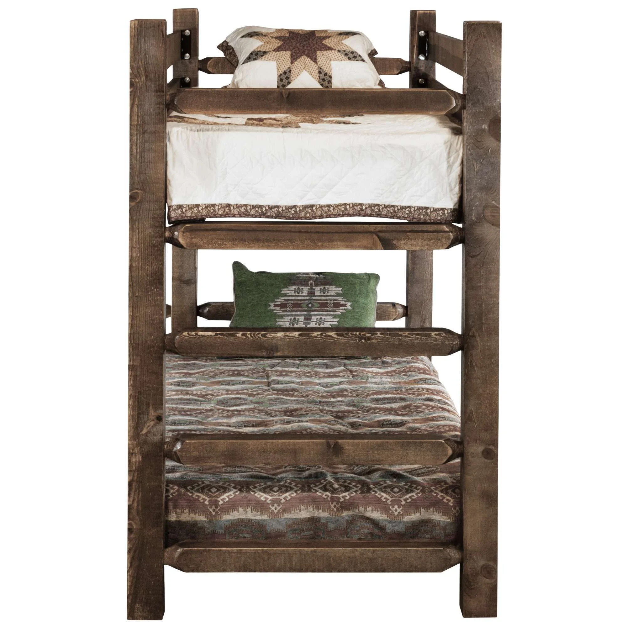 Homestead Collection Twin over Twin Bunk Bed, Stain & Clear Lacquer Finish