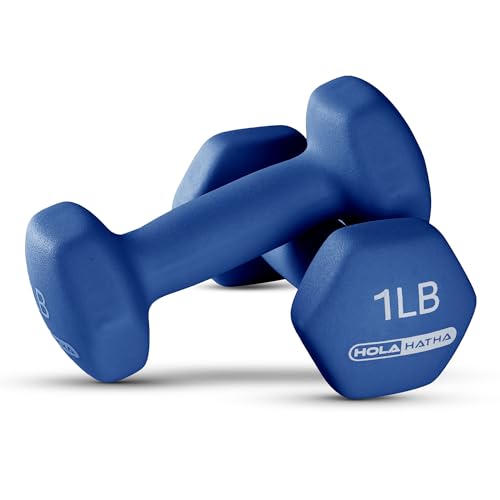 HolaHatha Neoprene Dumbbell Free Hand Weight Set with Rack, Ideal for Home Exercises to Gain Tone and Definition
