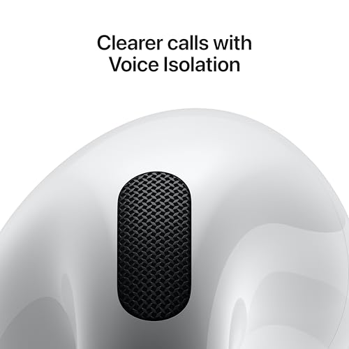 Apple AirPods 4 Wireless Earbuds, Bluetooth Headphones, Personalized Spatial Audio, Sweat and Water Resistant, USB-C Charging Case, H2 Chip