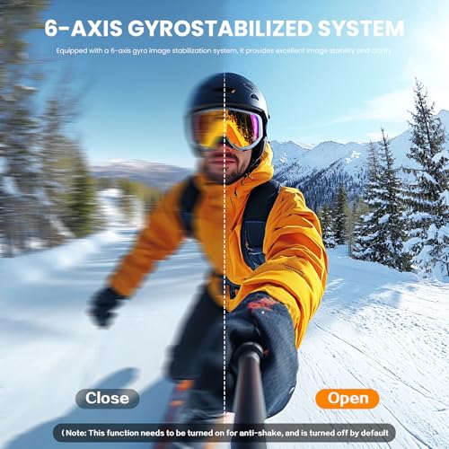 asika 4K Ultra HD Action Camera with Touch Screen-Waterproof Sports Camera,6-Axis Gyro Stabilization,145&deg; Wide-Angle,Loop Recording for Vlogging