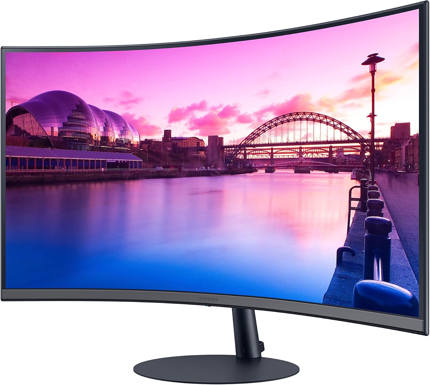 SAMSUNG 27-Inch S39C Series FHD Curved Gaming Monitor, 75Hz, AMD FreeSync, Game Mode, Advanced Eye Comfort, Frameless Display, Built in Speakers