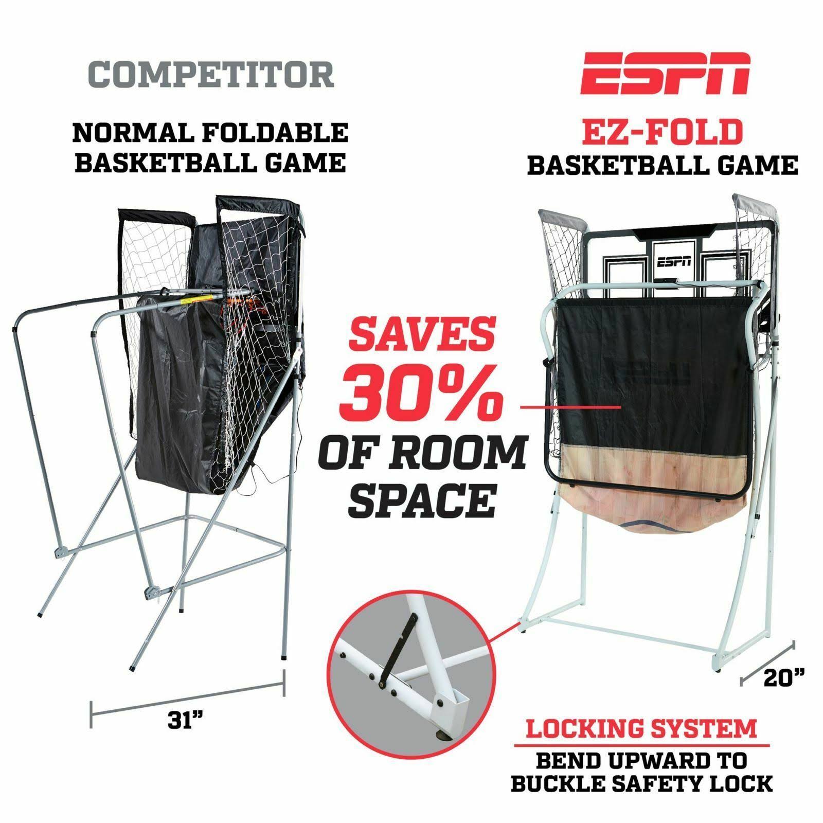 Espn EZ-Fold 2-Player Arcade Basketball Game