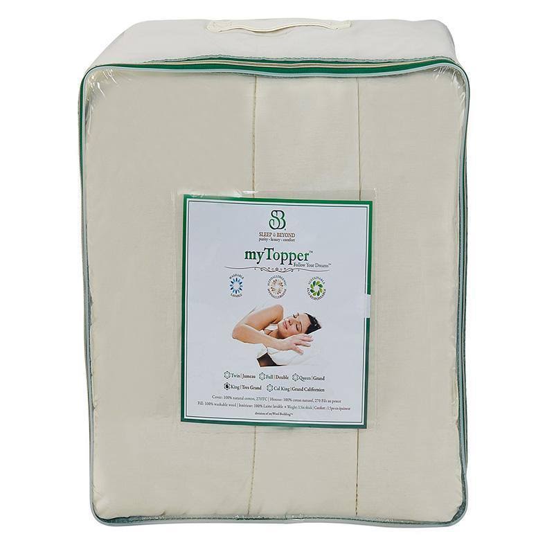Sleep u0026 Beyond myTopper 100% Washable Wool Mattress Topper, Twin XL