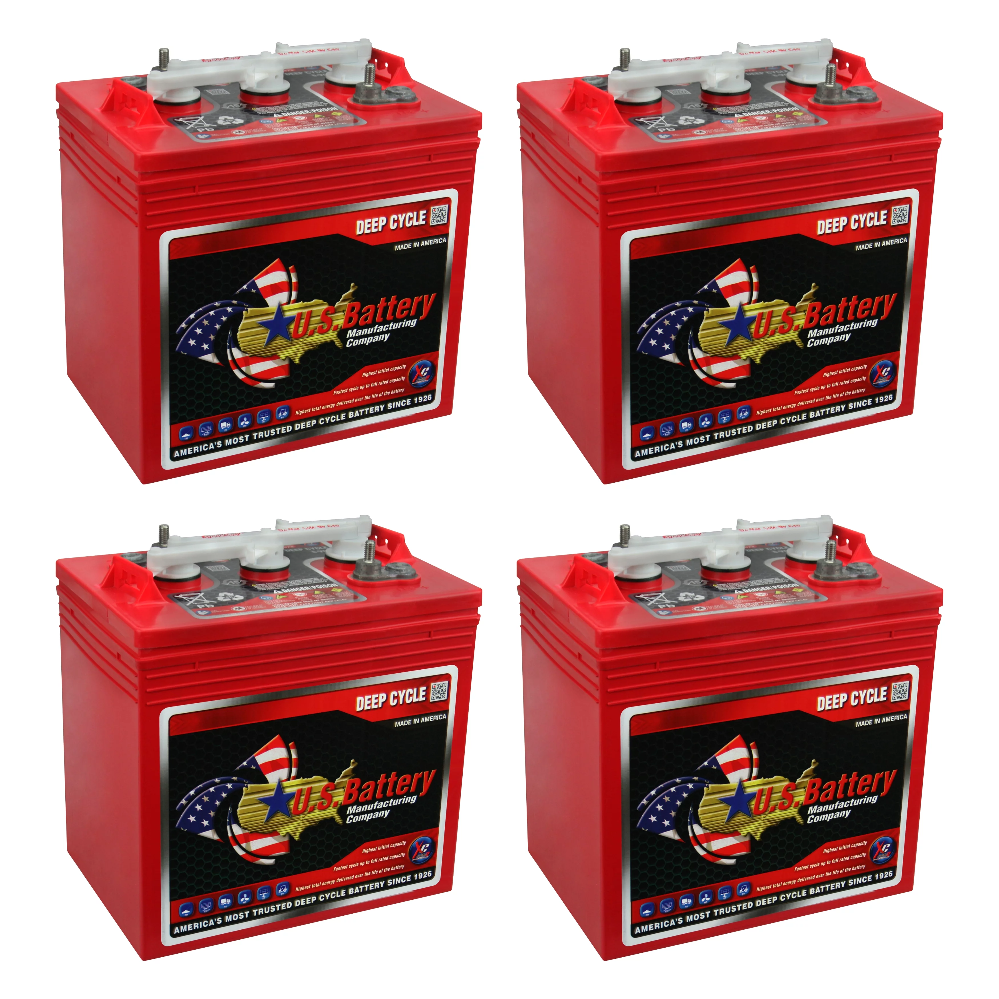 US Battery 6V 232 Ah Deep Cycle FLA Battery: GC2 Group Size, 4 Pack - Curated Treasures Market