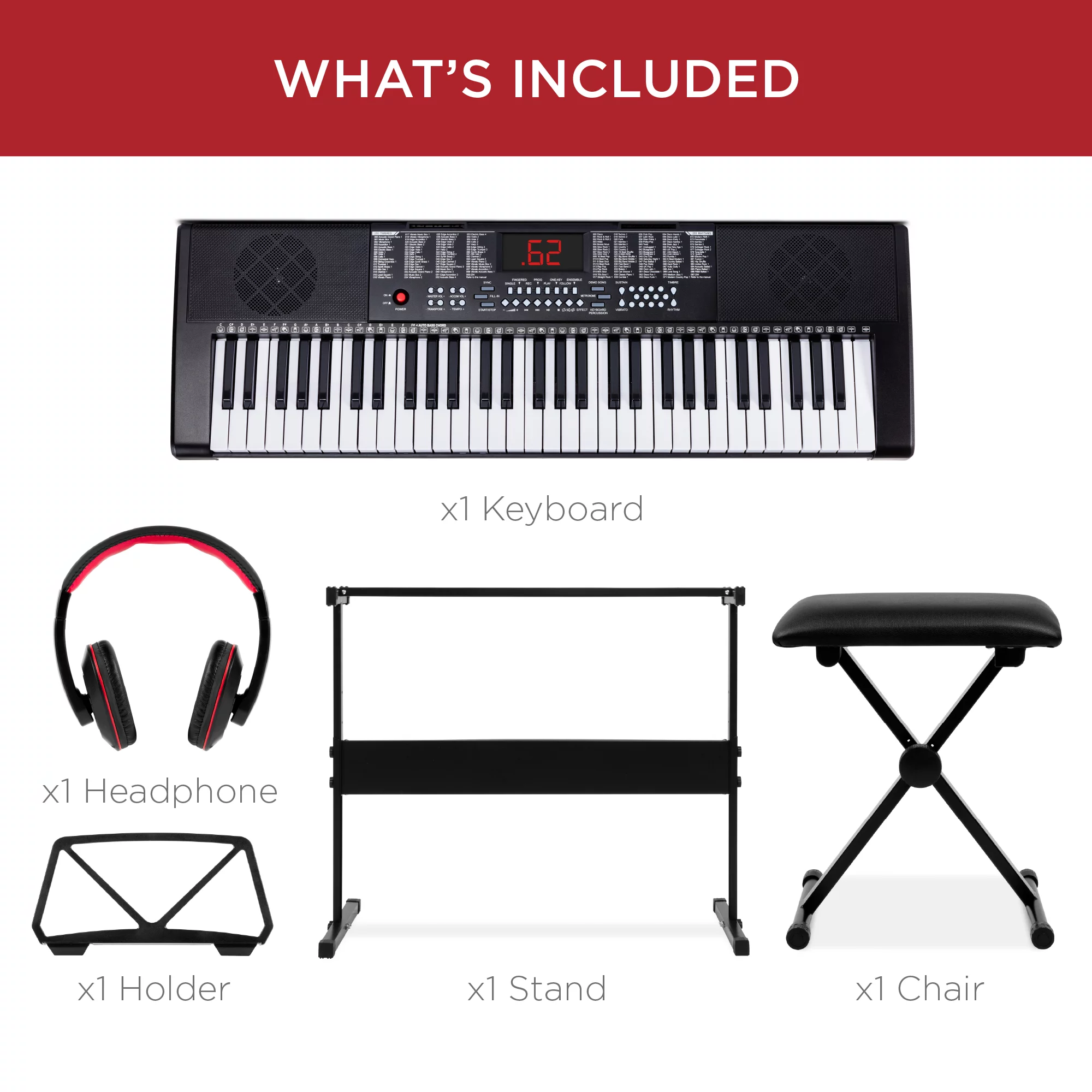 Best Choice Products 61-Key Beginners Electronic Keyboard Piano Set w/ LED, 3 Teaching Modes, H-Stand, Stool, Microphone - Radiant Selections