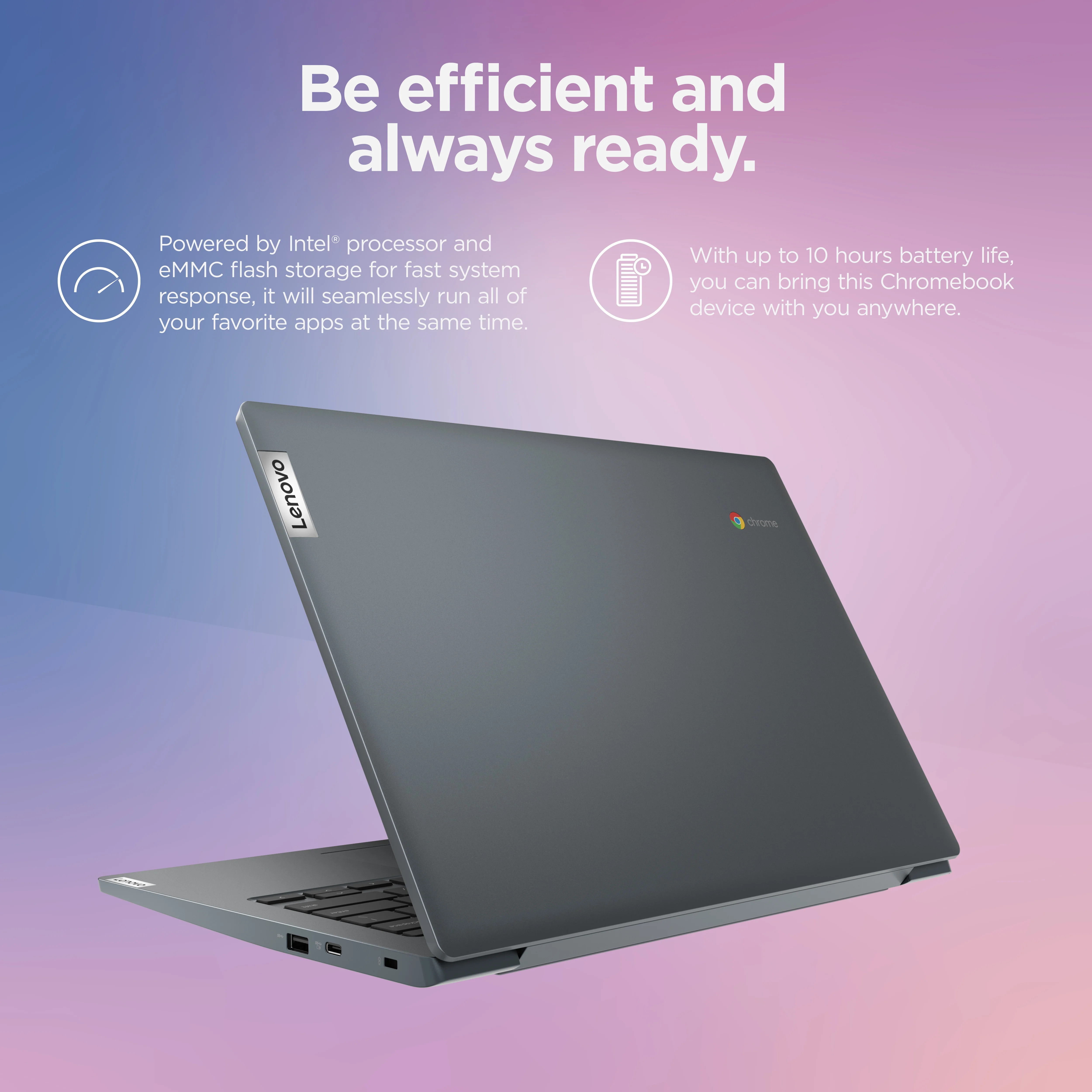 Lenovo ChromeBook 3 14" with Headset Bundle, Celeron N4020, 4G RAM, 64G eMMC, Chrome OS, Abyss Blue, 82C1002AUS