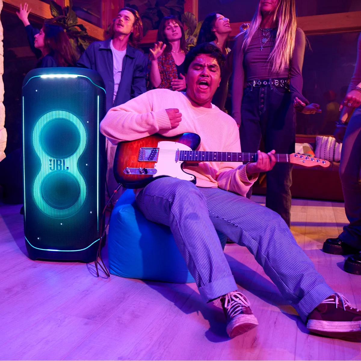 JBL Party Box Ultimate Waterproof Wi-Fi Party Speaker with Dolby Atmos, Instrument Inputs, & Lighting Effects