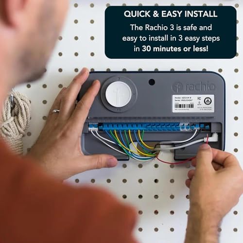 Rachio WiFi Smart Sprinkler Controller (8-Zone Irrigation Remote Control) &ndash; App-Based Scheduling, Local Weather Intelligence, Rain Skips