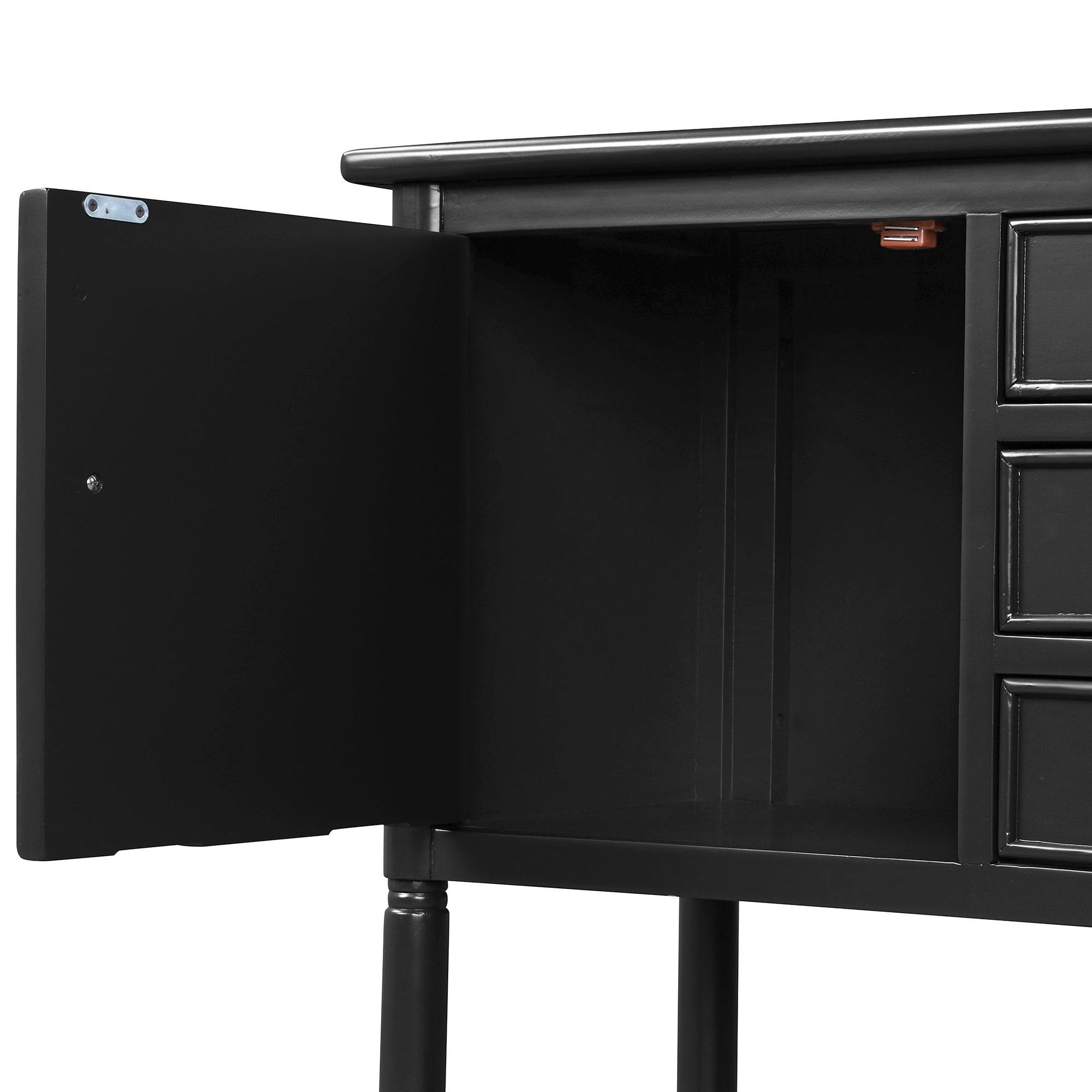 TiramisuBest Black 45-Inch Modern Solid Wood Console Table