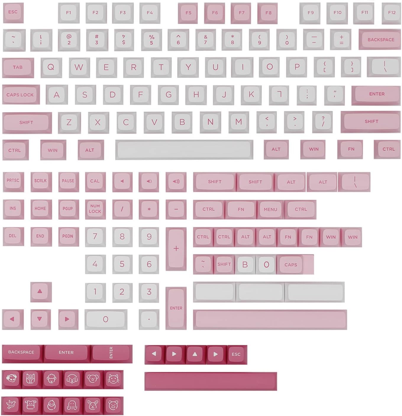 EPOMAKER AKKO Psittacus 157 Keys Double-Shot PBT Cherry Profile Full Keycaps Set, with Custom Storage Box for Mechanical Keyboard Replacement