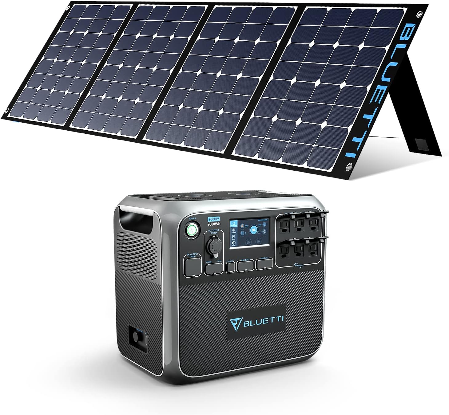 BLUETTI Solar Generator, AC200P Portable Power Station 2000Wh/2000W (Peak 4800W ) with SP350 350W Solar Panel Included