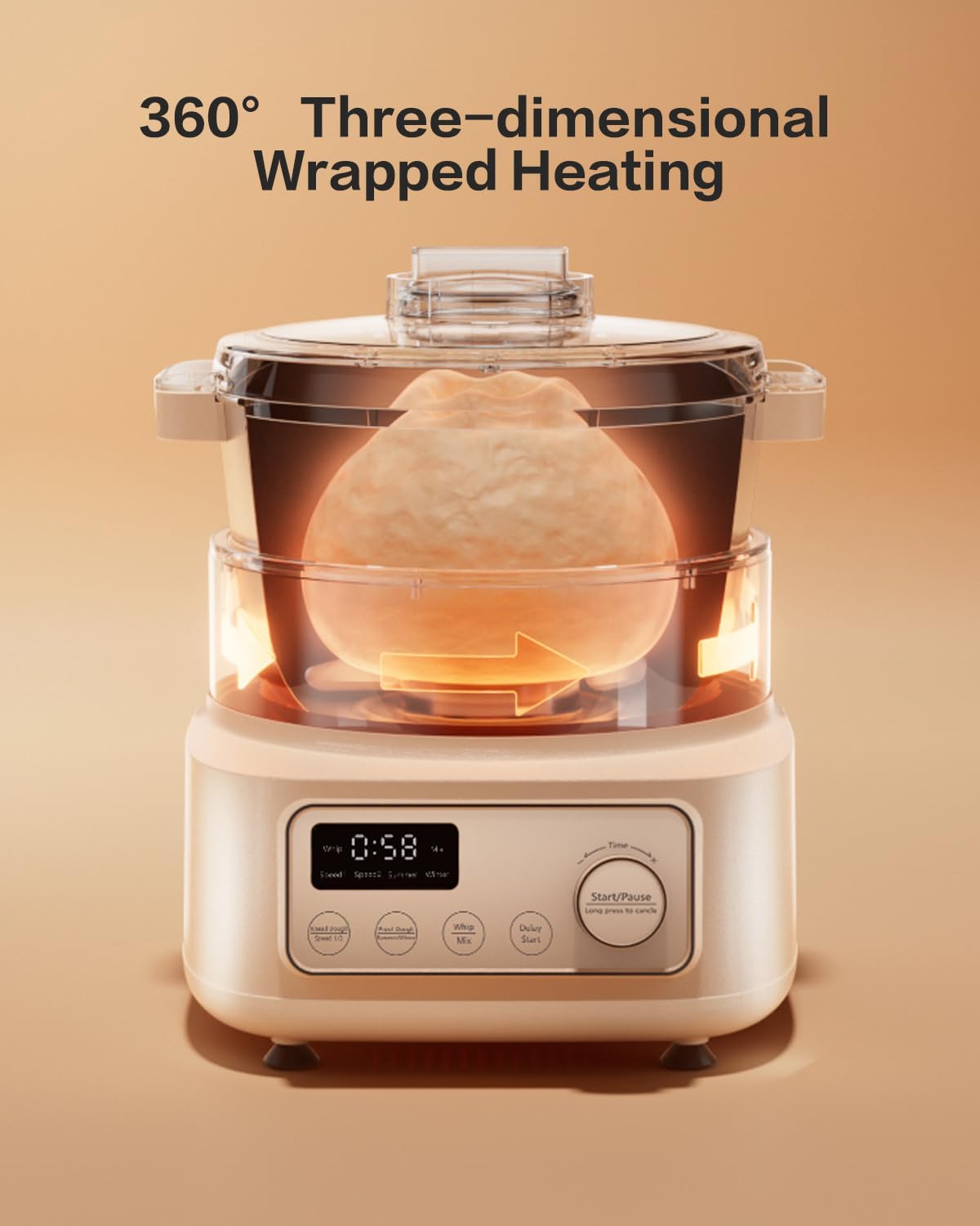 Electric Dough Maker with Proof Dough Function, Microcomputer Timing, 4.5Qt 304 Stainless Steel Bowl, Dough Mixer with Stuffing Blade, Green