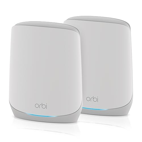 NETGEAR Orbi Whole Home Tri-Band WiFi 6 Mesh Network System (RBK663) &ndash; Router with 2 Satellite Extenders, Security Features, Coverage up to 6