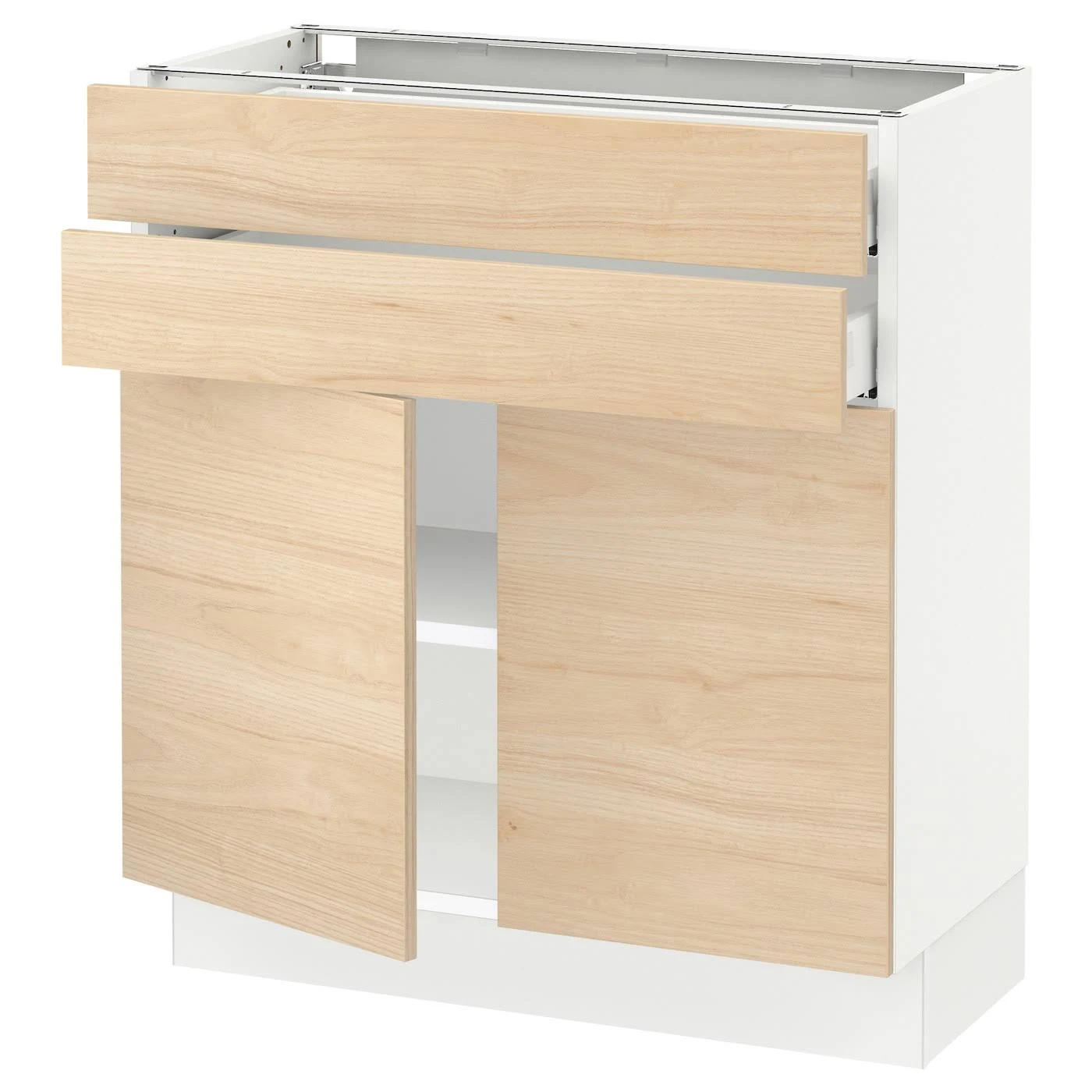 IKEA - SEKTION / MAXIMERA Base Cabinet W 2 doors/2 Drawers, white/Askersund Light Ash Effect, 30x15x30 29353256