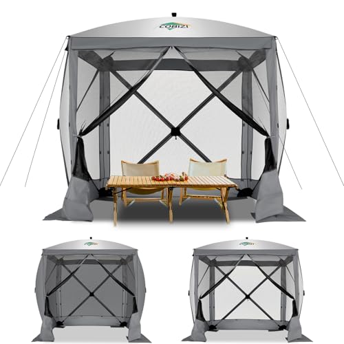 COBIZI 12x12ft Pop up Gazebo Screen Tent Screen House for Camping, Camping Outdoor Screened Gazebo, Canopy Tent