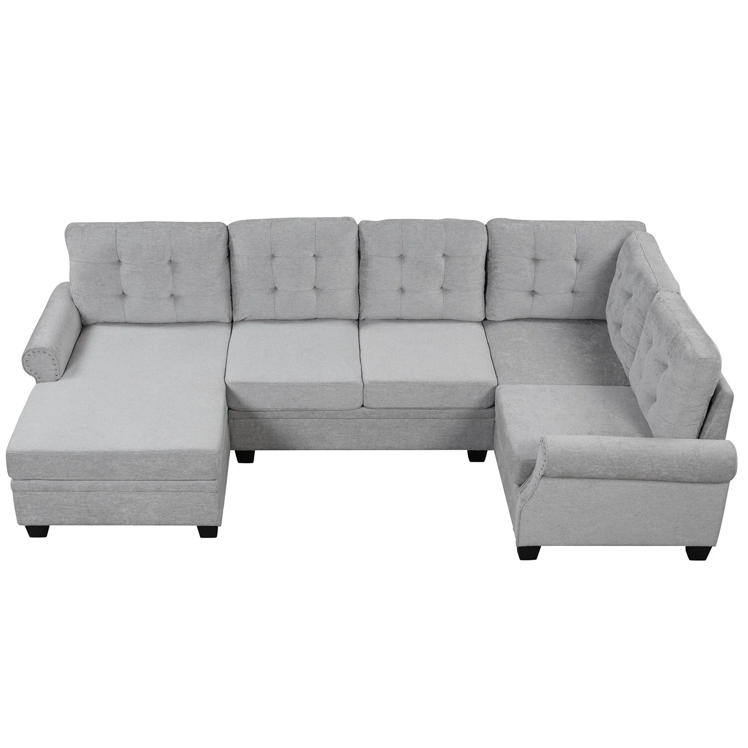 MERAX  120" Modern U-Shaped Corner Sectional Sofa Grey