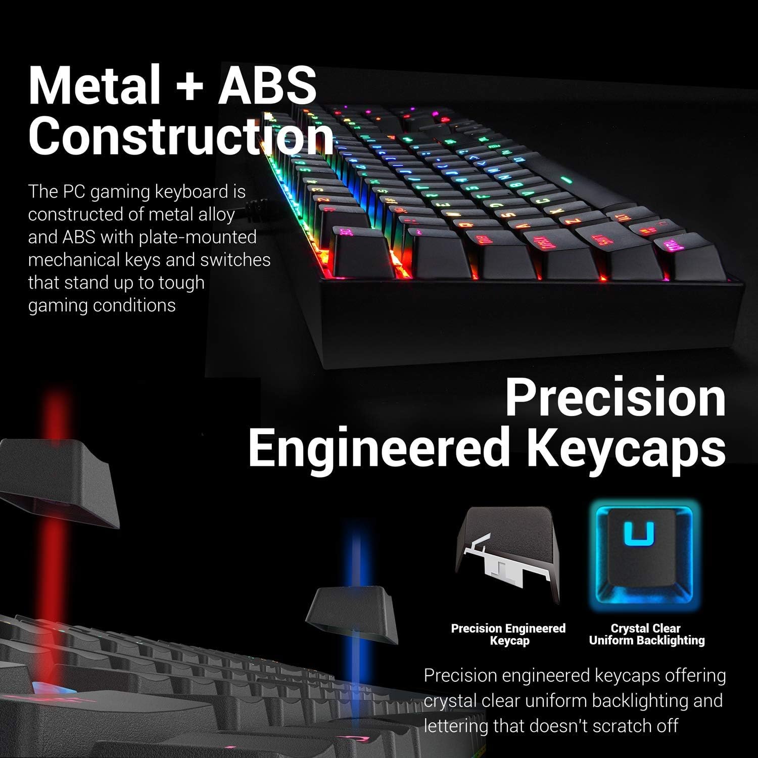 Redragon K551-RGB-BA Mechanical Gaming Keyboard and Mouse Combo Wired RGB LED Backlit 104 Key Keyboard & 7200 DPI Mouse for Windows PC Gamers (104