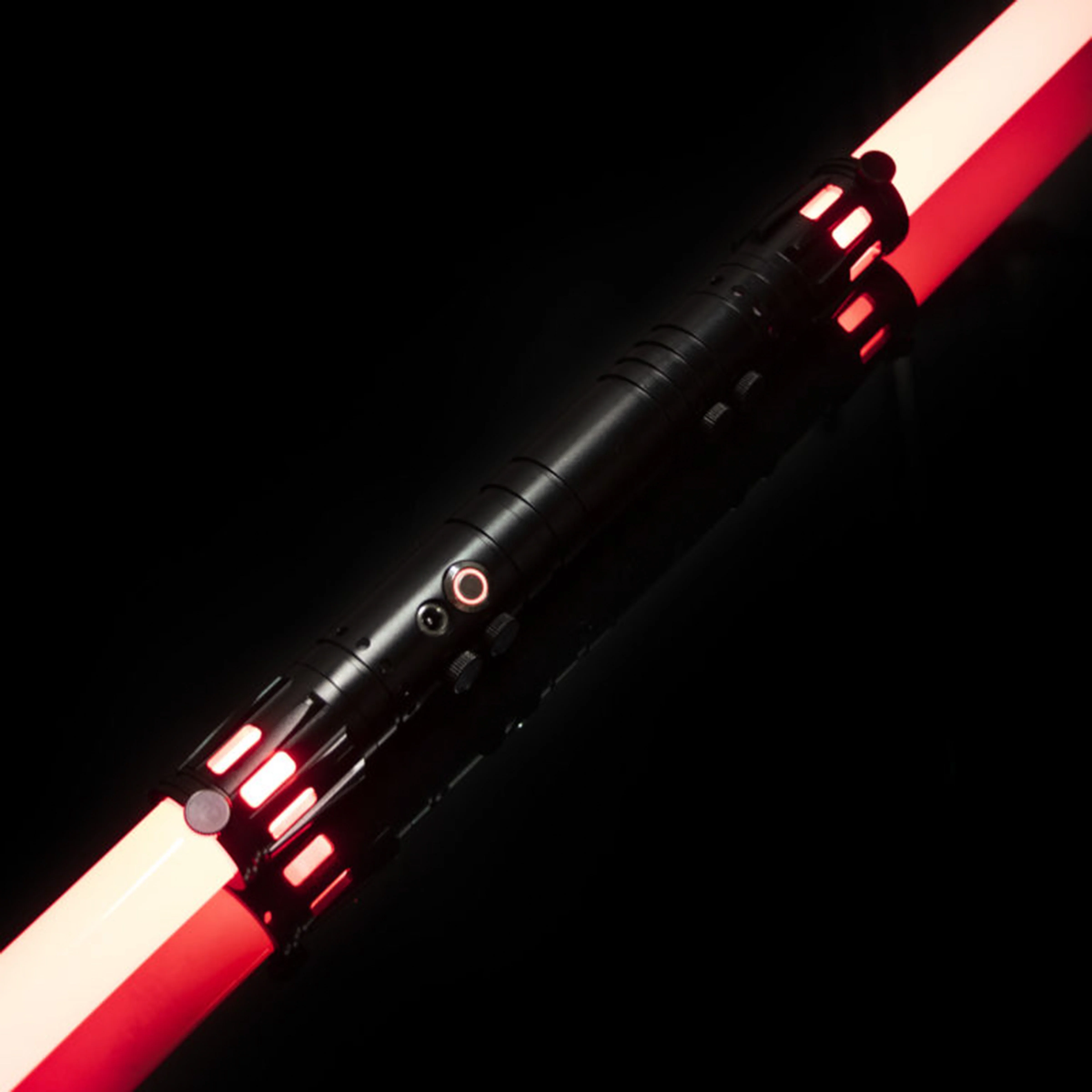 ZiaSabers DM Mini Neopixel Lightsaber with Xenopixel 2.0 Soundboard - Realistic Metal Black Hilt Star Wars Lightsaber