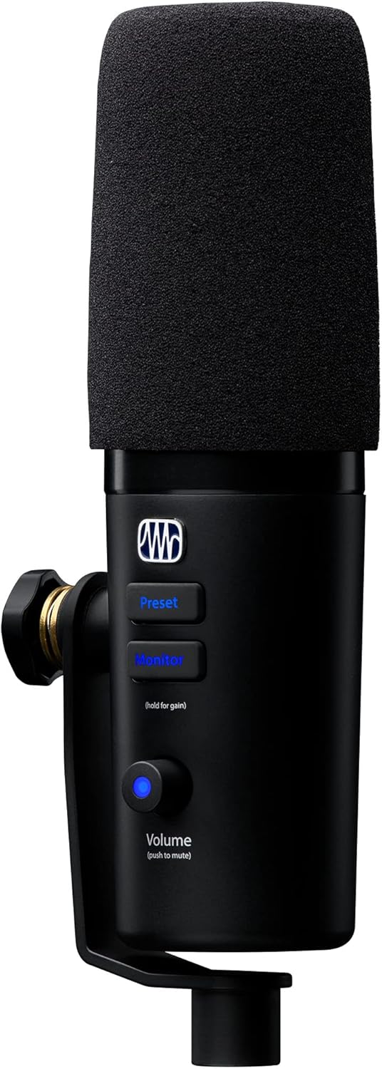 PreSonus Revelator USB Condenser Microphone for podcasting, live streaming, with built-in voice effects plus loopback mixer for gaming, casting