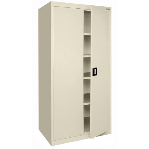 Sandusky Lee EA4R362472-02 Welded Steel Elite Storage Cabinet with Adjustable Shelves, 24" Length x 36" Width x 72" Height, Charcoal