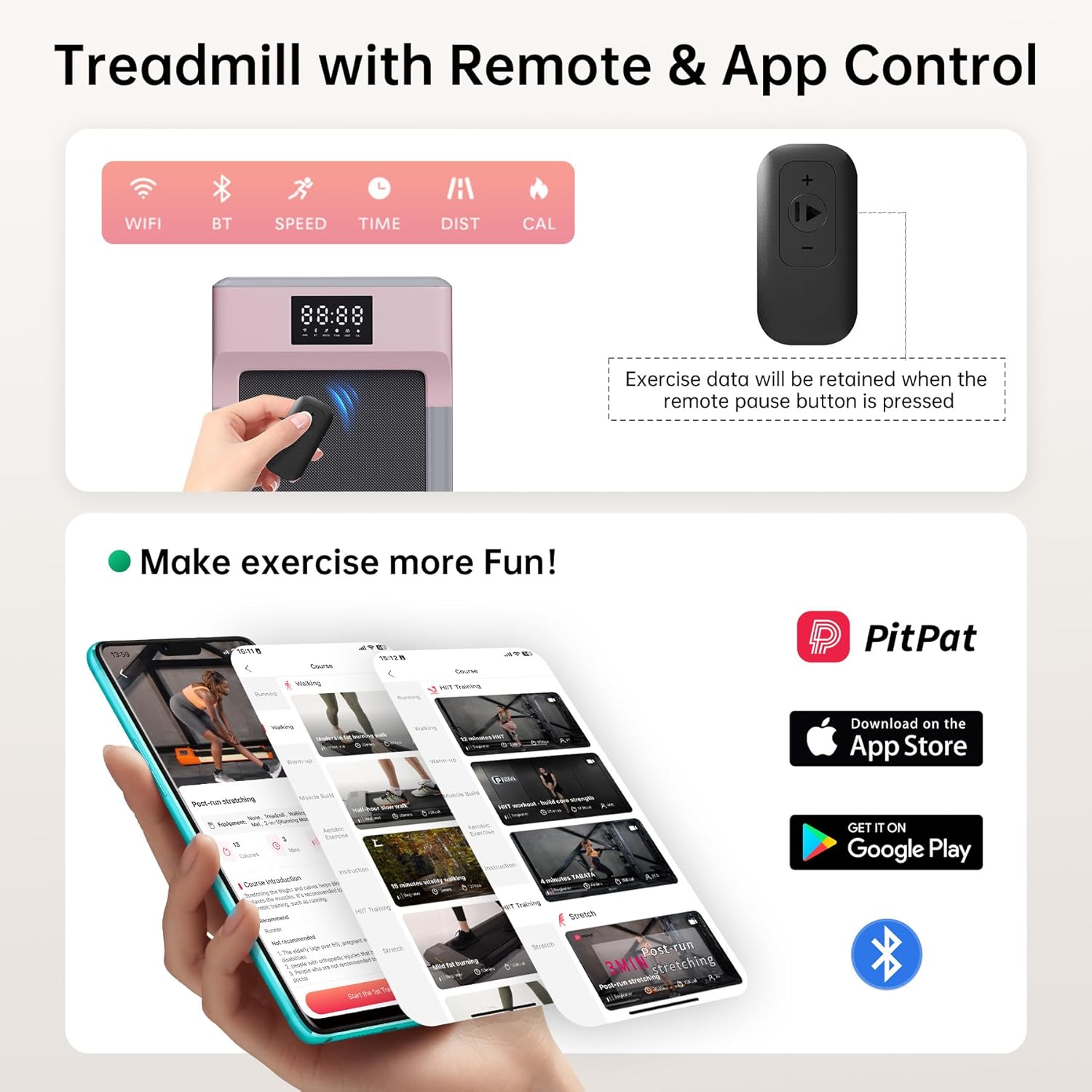 Walking Pad Treadmill, Under Desk Treadmill with 300 Lb Capacity, Quiet Walking Treadmill for Home Office, Portable Small Walking Pad with Smart APP